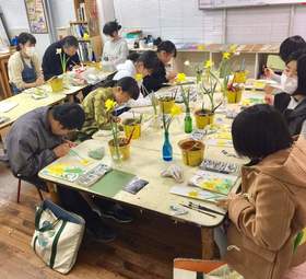 アトリエぱお造形教育研究所 中高生クラス主催 「花の細密画実習」